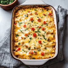 Mediterranean Chicken Enchilada Casserole