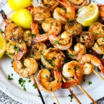 Cajun Garlic Butter Grilled Shrimp Skewers