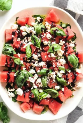 Watermelon Basil Feta Salad