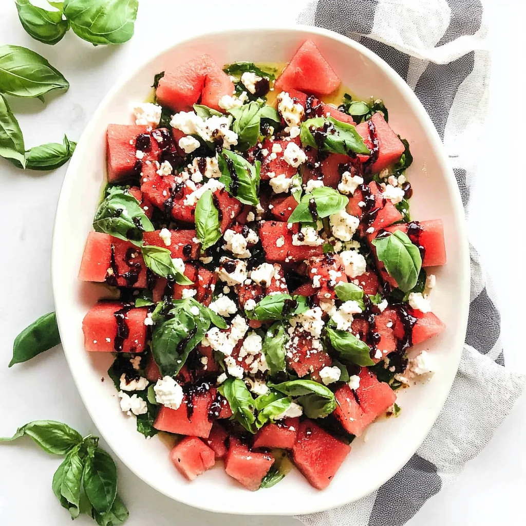 Watermelon Basil Feta Salad