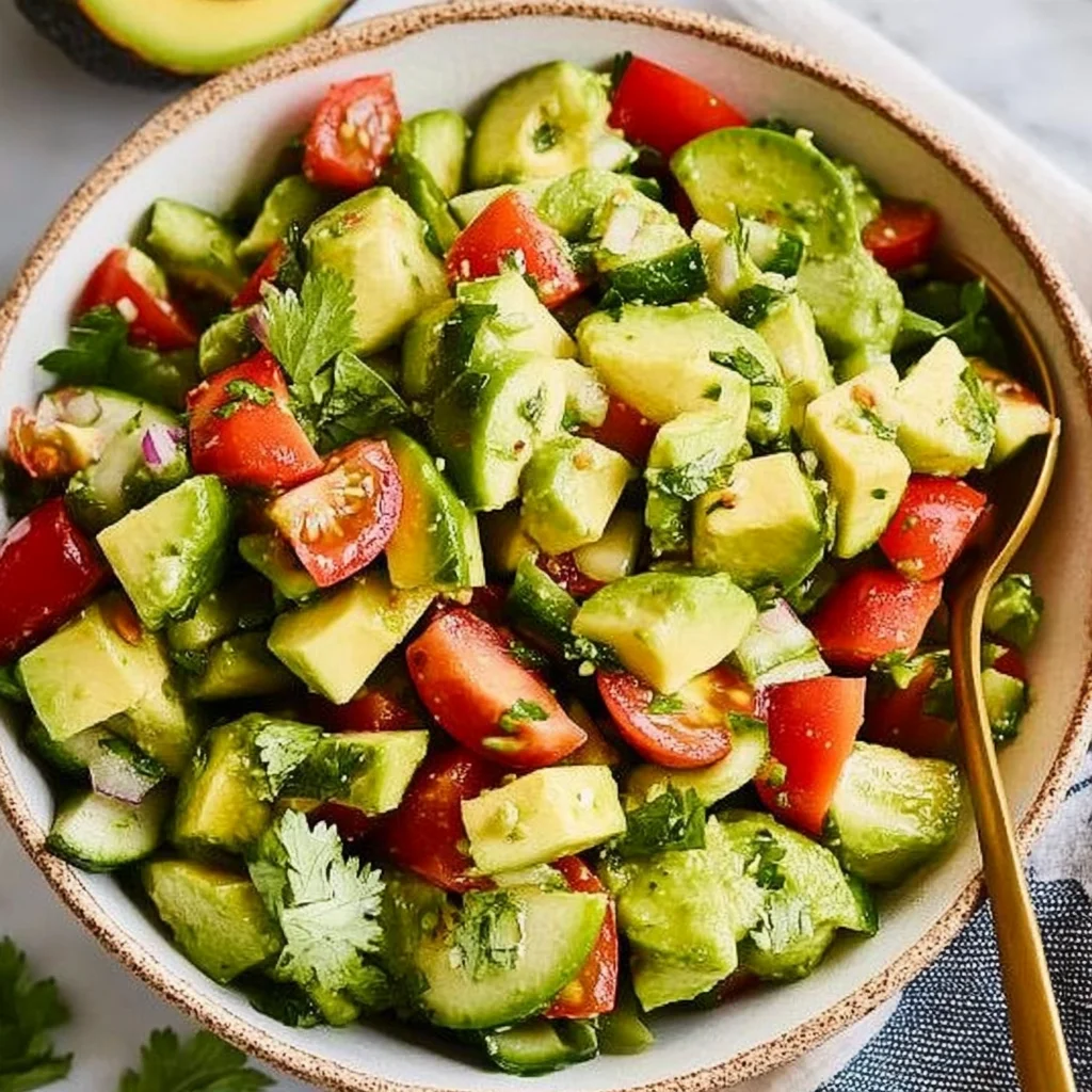 Avocado Cucumber Salad with Lime Dressing