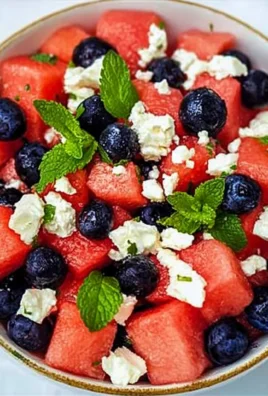 Blueberry Watermelon Feta Mint Salad