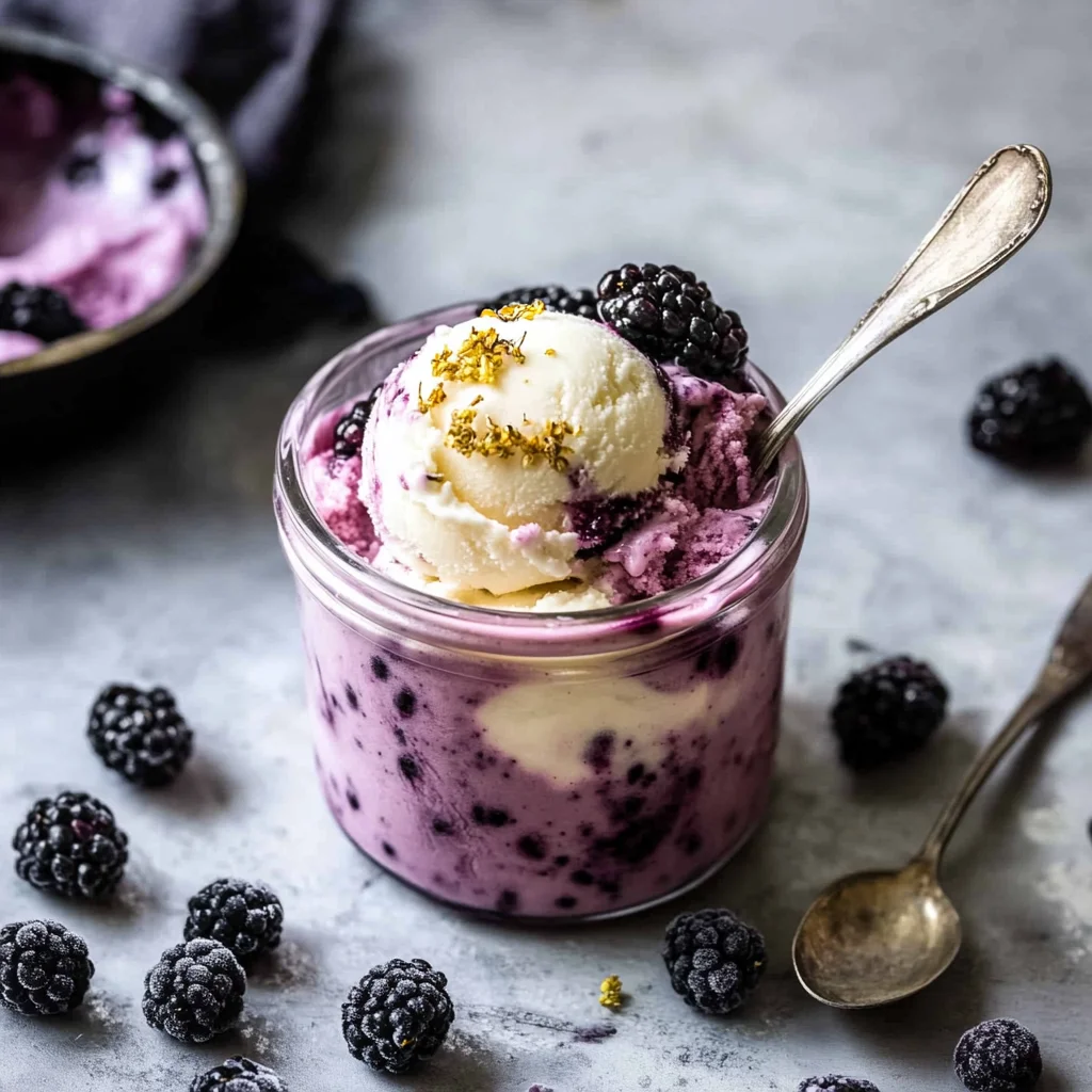 Chamomile Blackberry Ice Cream