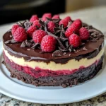 Dark Chocolate Raspberry Cheesecake