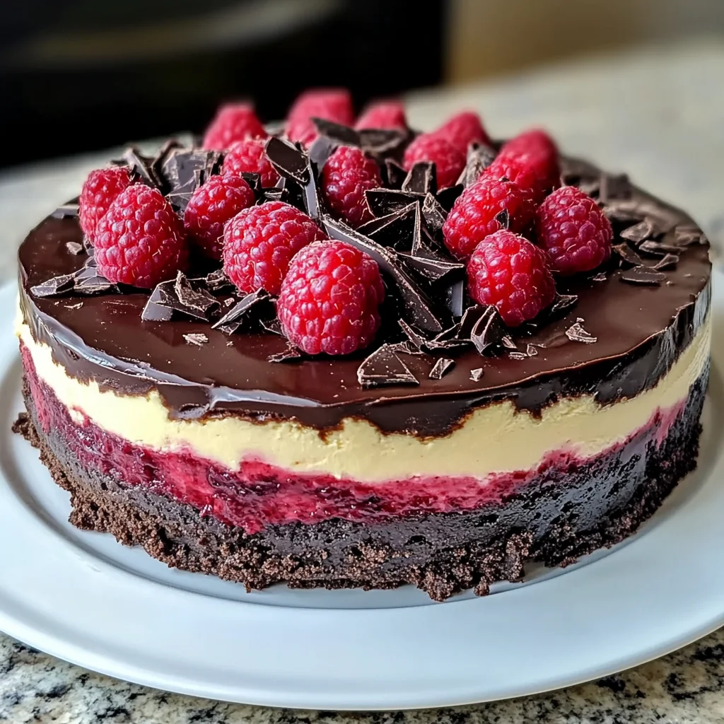 Dark Chocolate Raspberry Cheesecake