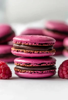 Dark Chocolate Raspberry Macarons