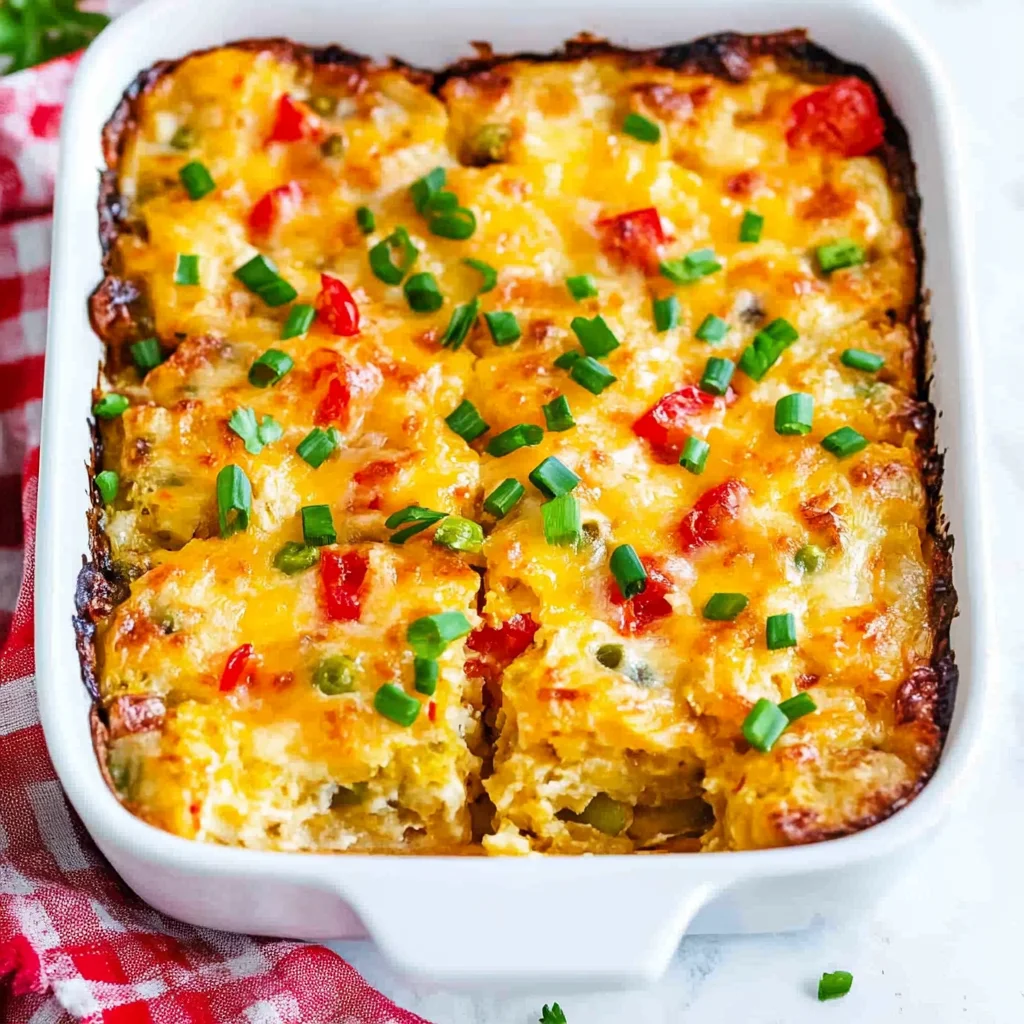 Easy Vegetarian Hash Brown Breakfast Casserole