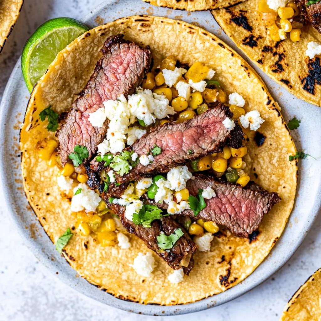 Grilled Skirt Steak and Elote Tacos 