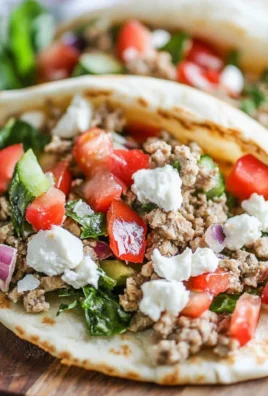 Mediterranean Ground Chicken Pitas