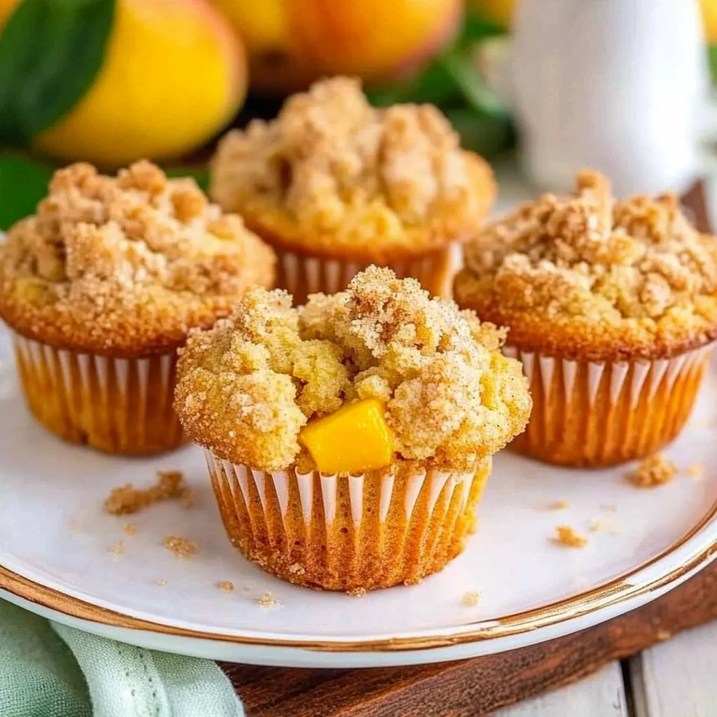 Peach Crumb Topping Muffins