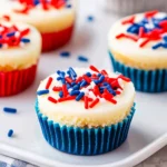 Red, White and Blue Mini Cheesecakes
