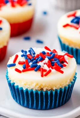 Red, White and Blue Mini Cheesecakes