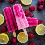 3-Ingredient Keto Raspberry Lemon Popsicles