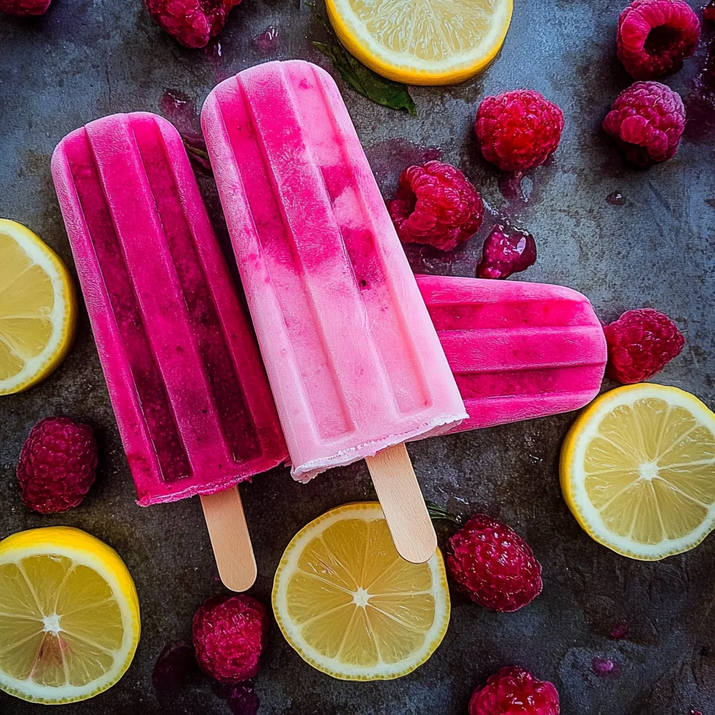3-Ingredient Keto Raspberry Lemon Popsicles