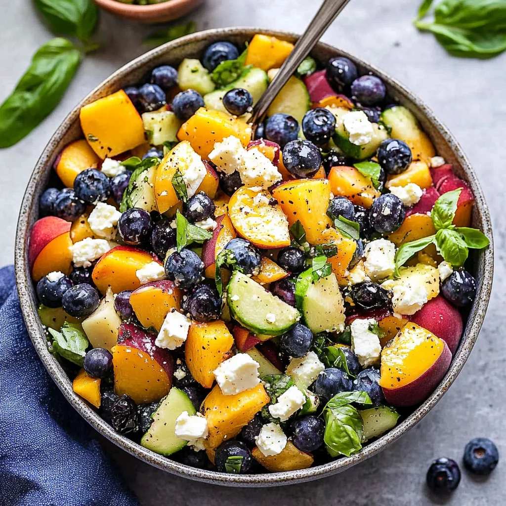 Blueberry Peach Feta Salad