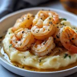 Creamy Garlic Shrimp Over Mashed Potatoes