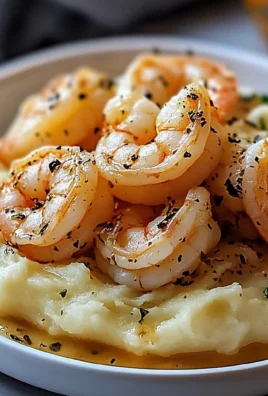 Creamy Garlic Shrimp Over Mashed Potatoes