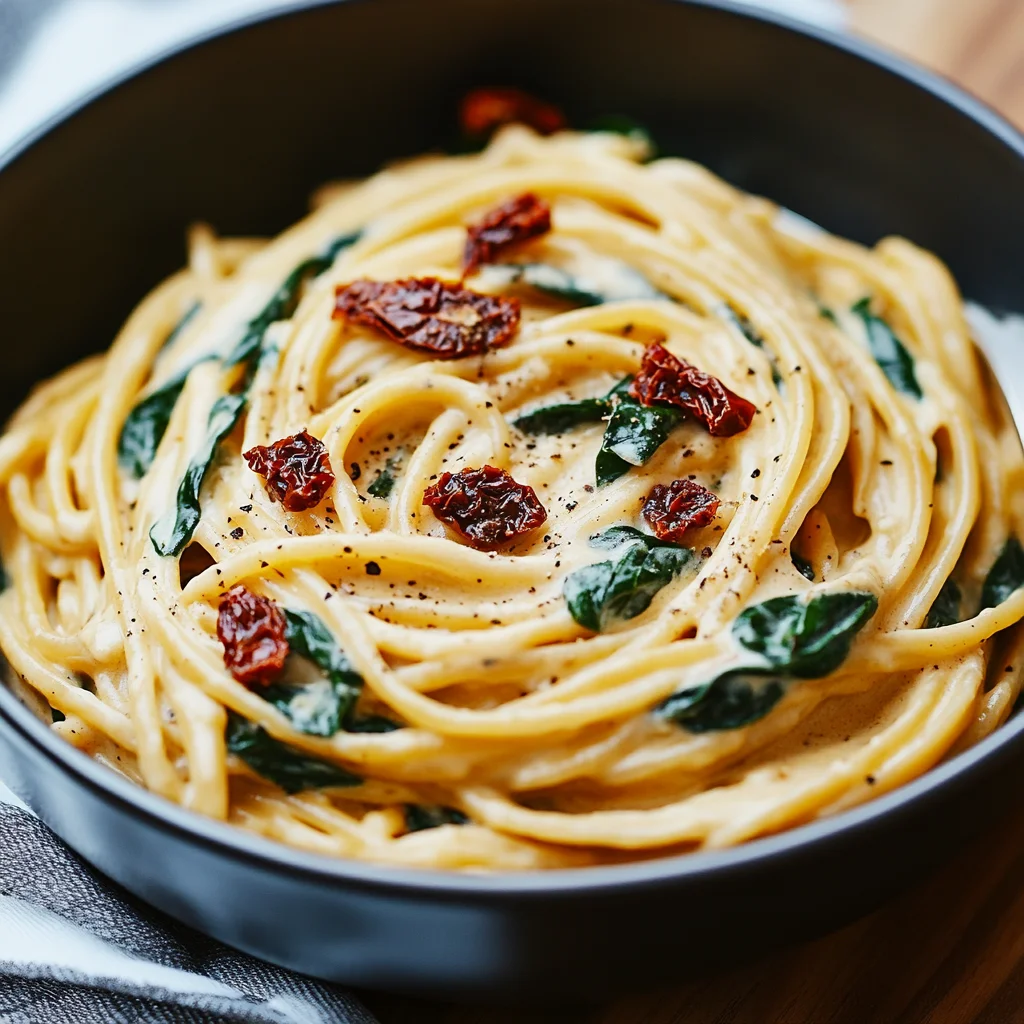 Creamy Sun-Dried Tomato Spinach Pasta