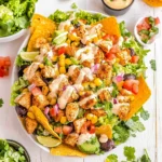 Loaded Chicken Taco Salad with Creamy Lime-Cilantro Dressing