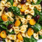 Mandarin Pasta Spinach Salad with Teriyaki Dressing
