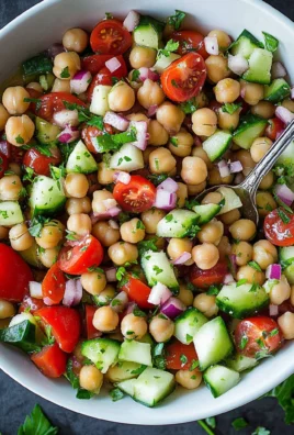 Marinated Chickpeas with Tomatoes and Cucumber