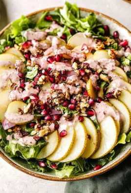 Pear Salad with Creamy Pomegranate Dressing