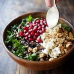 Pomegranate, Kale, and Wild Rice Salad with Walnuts and Feta