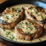 Smothered Boneless Pork Chops in Creamy Garlic Sauce