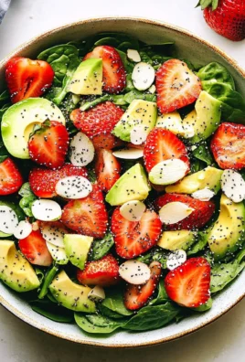 Strawberry Avocado Spinach Salad with Poppyseed Dressing