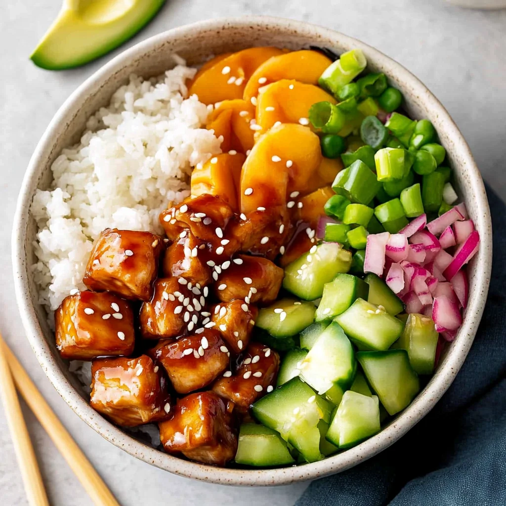 Teriyaki Chicken Poke Bowls