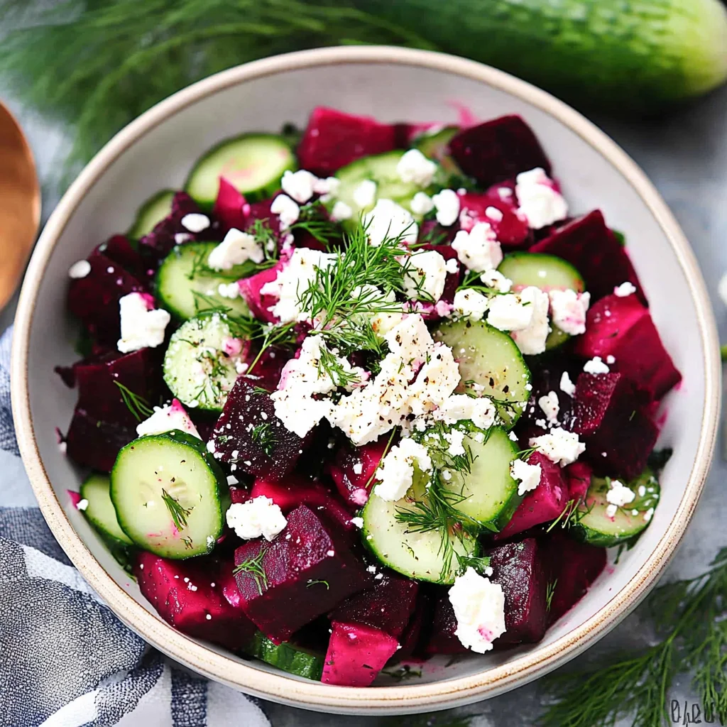 Beet Salad with Feta, Cucumbers, and Dill