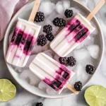 Blackberry Lime Cheesecake Popsicles