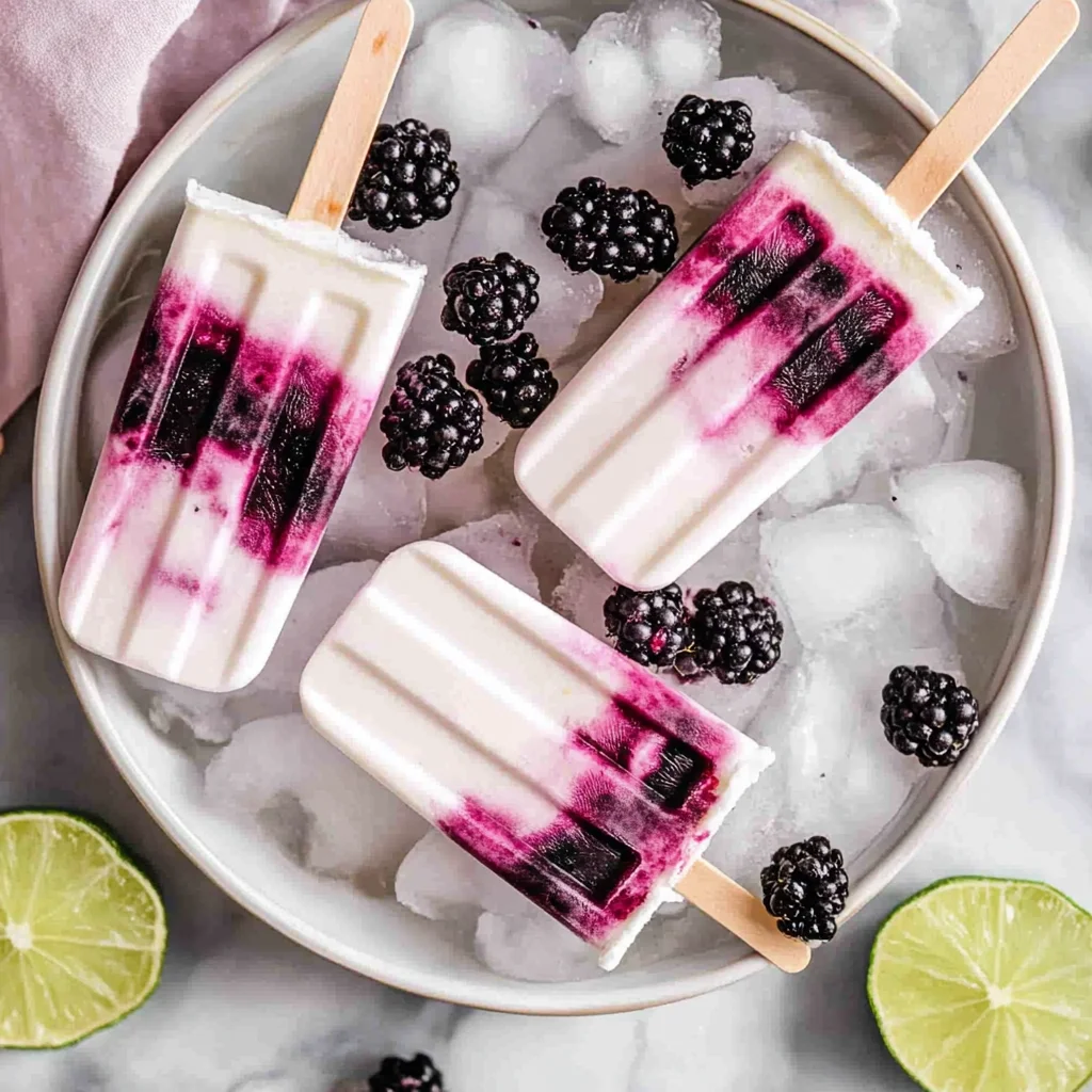 Blackberry Lime Cheesecake Popsicles
