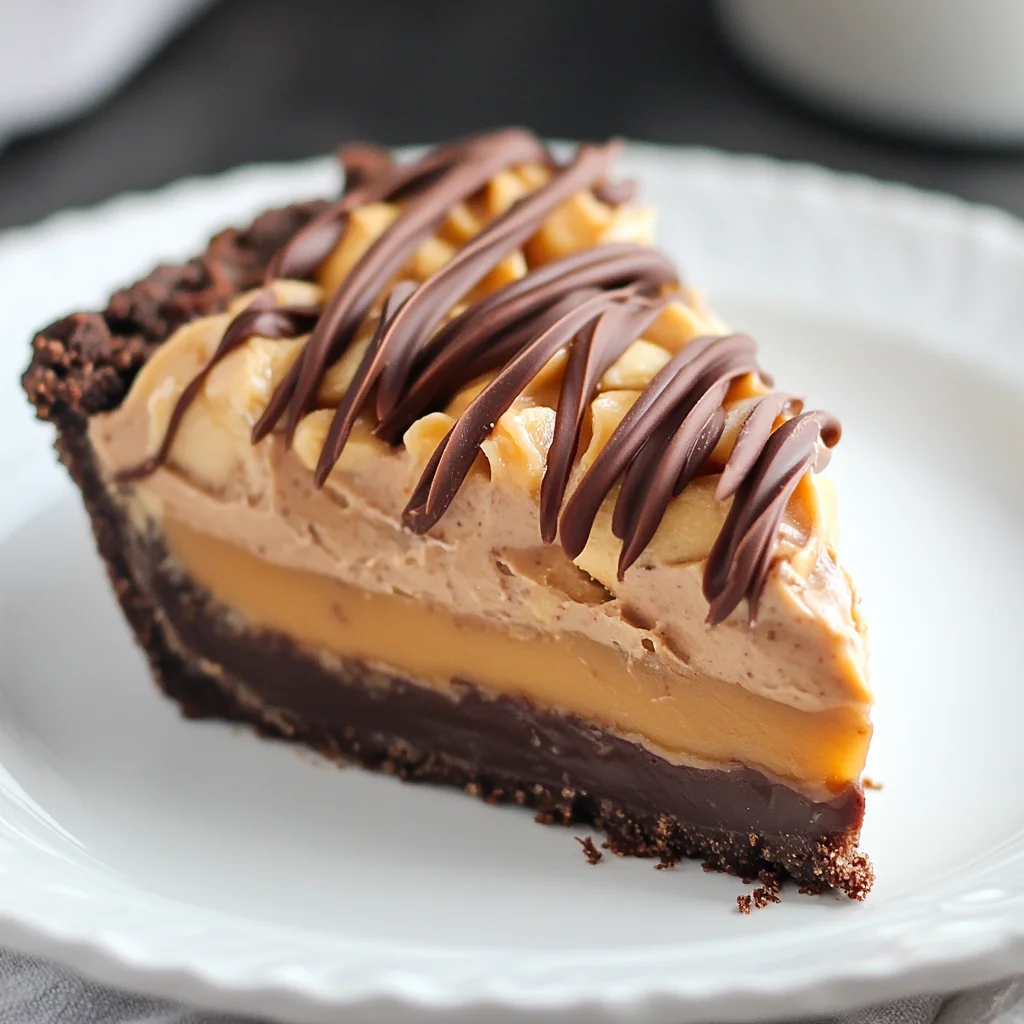 Chocolate Peanut Butter Caramel Mousse Pie