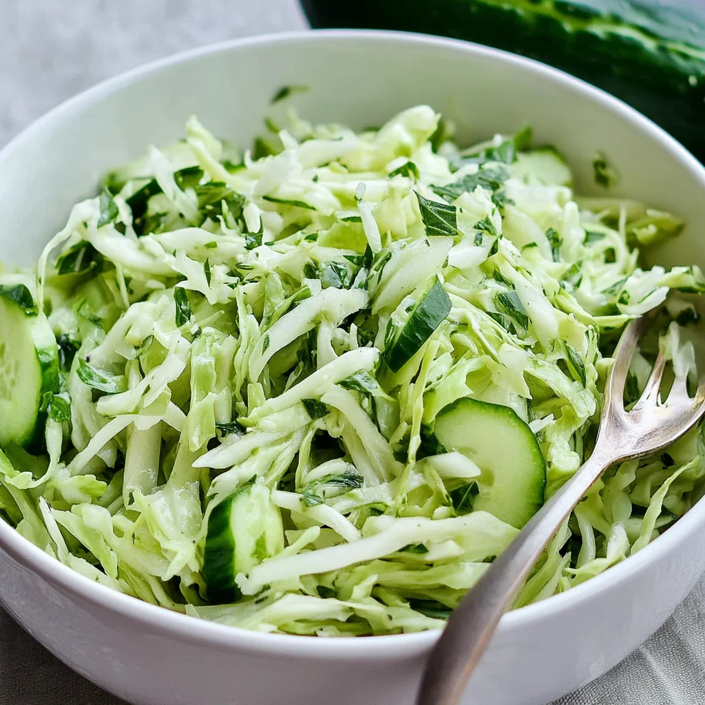 Green Cabbage Cucumber Salad