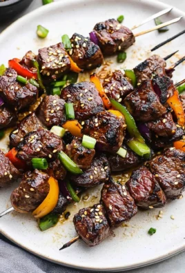 Grilled Asian Garlic Steak Skewers