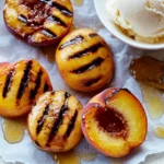 Grilled Peaches with Vanilla Ice Cream