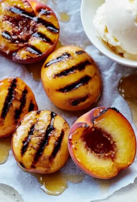 Grilled Peaches with Vanilla Ice Cream