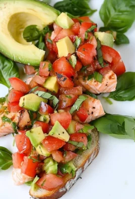 Grilled Salmon Bruschetta with Avocado
