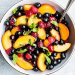 Honey Lime Basil Peach Fruit Salad