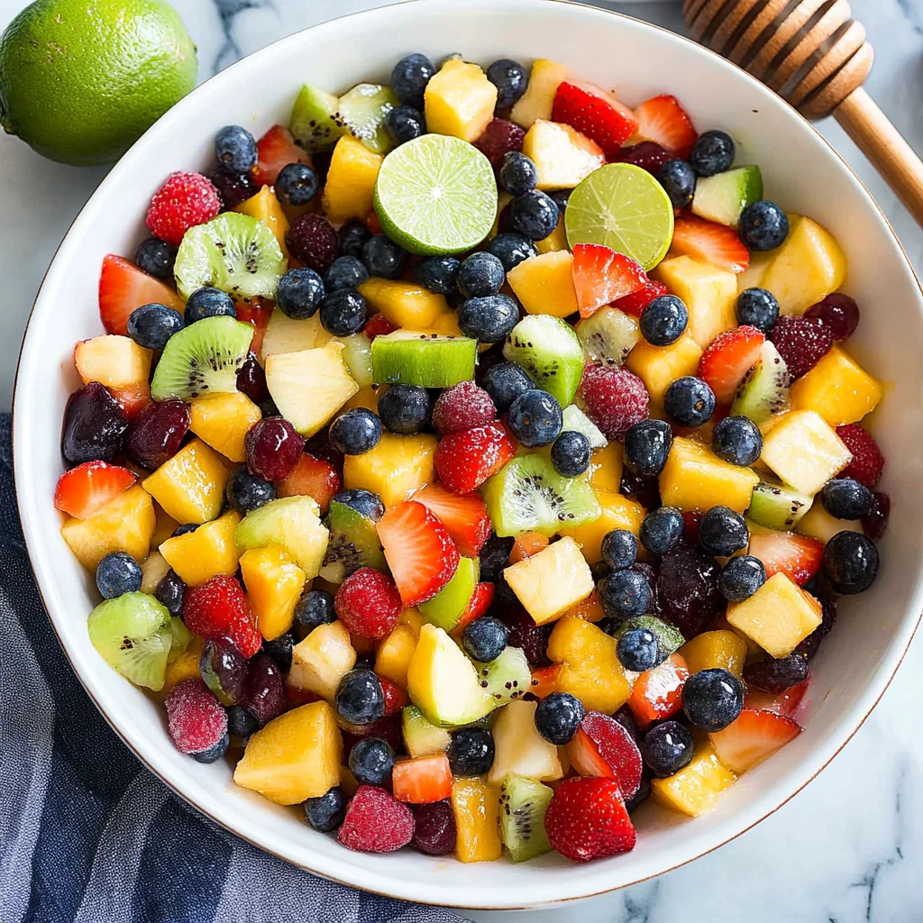 Honey Lime Rainbow Fruit Salad