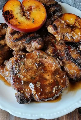 Juicy Grilled beef Chops with Spicy Peach Glaze