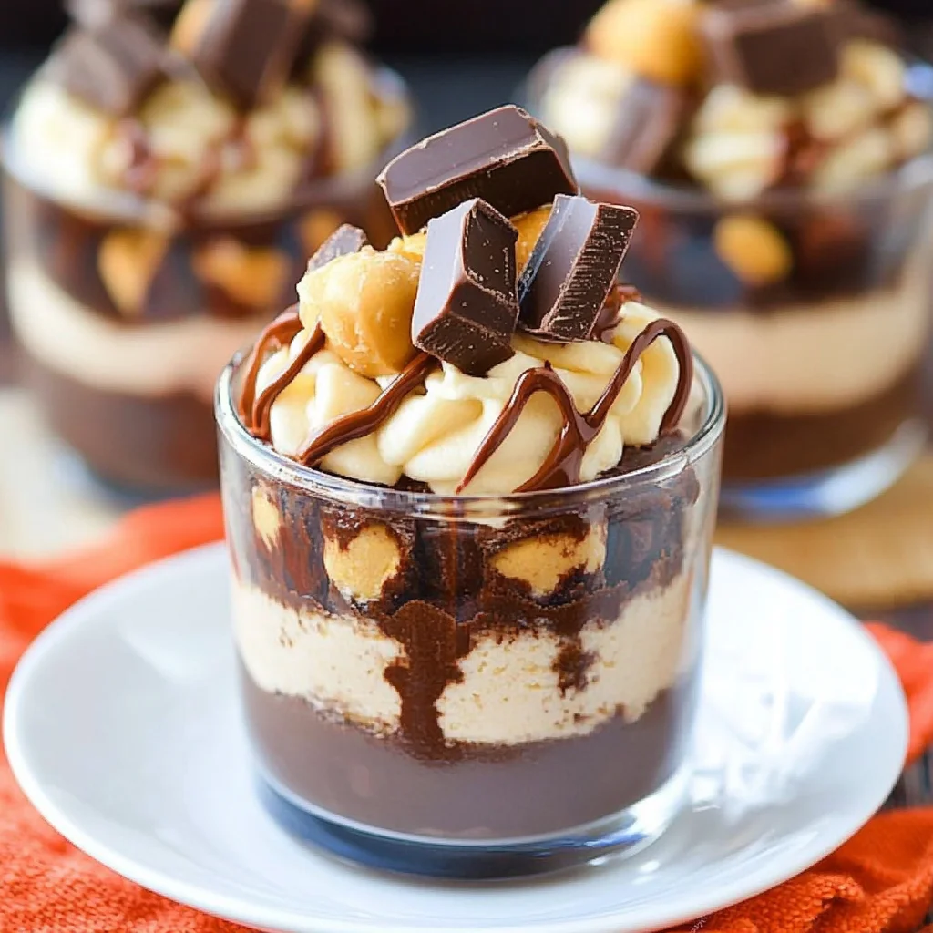 Mini Reese's Chocolate Peanut Butter Cheesecake Trifles
