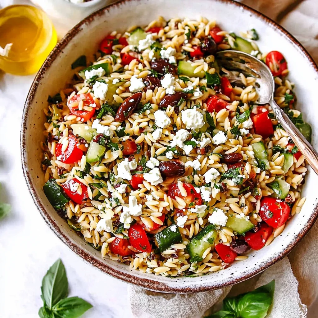 Orzo Pasta Salad Recipe with Feta
