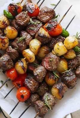 Rosemary Garlic Steak Kebabs
