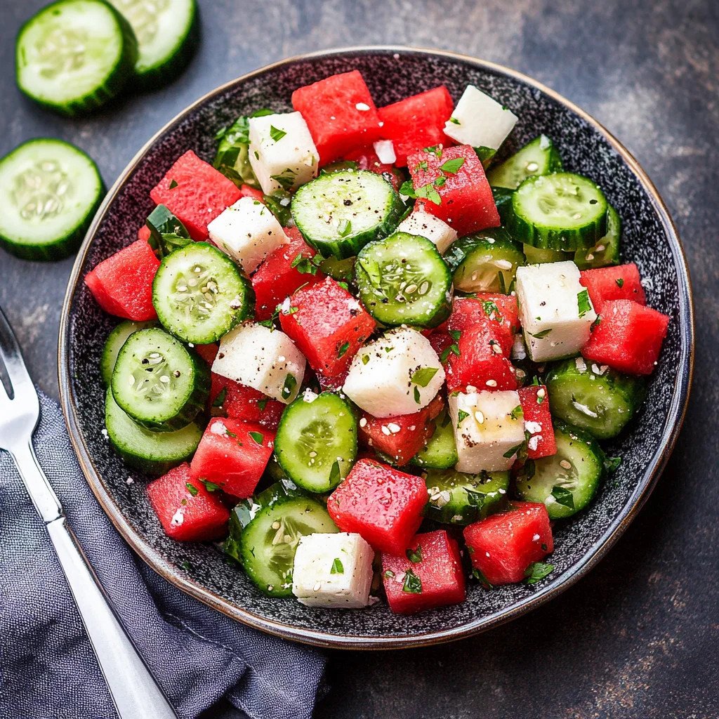 Watermelon Cucumber Salad Recipe