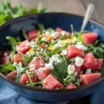 Watermelon Salad with Arugula, Feta, & Fresh Herbs