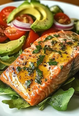 Baked Salmon Fillet with Avocado & Tomato Salad