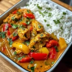 Chicken Curry with Bell Peppers & Fluffy Rice