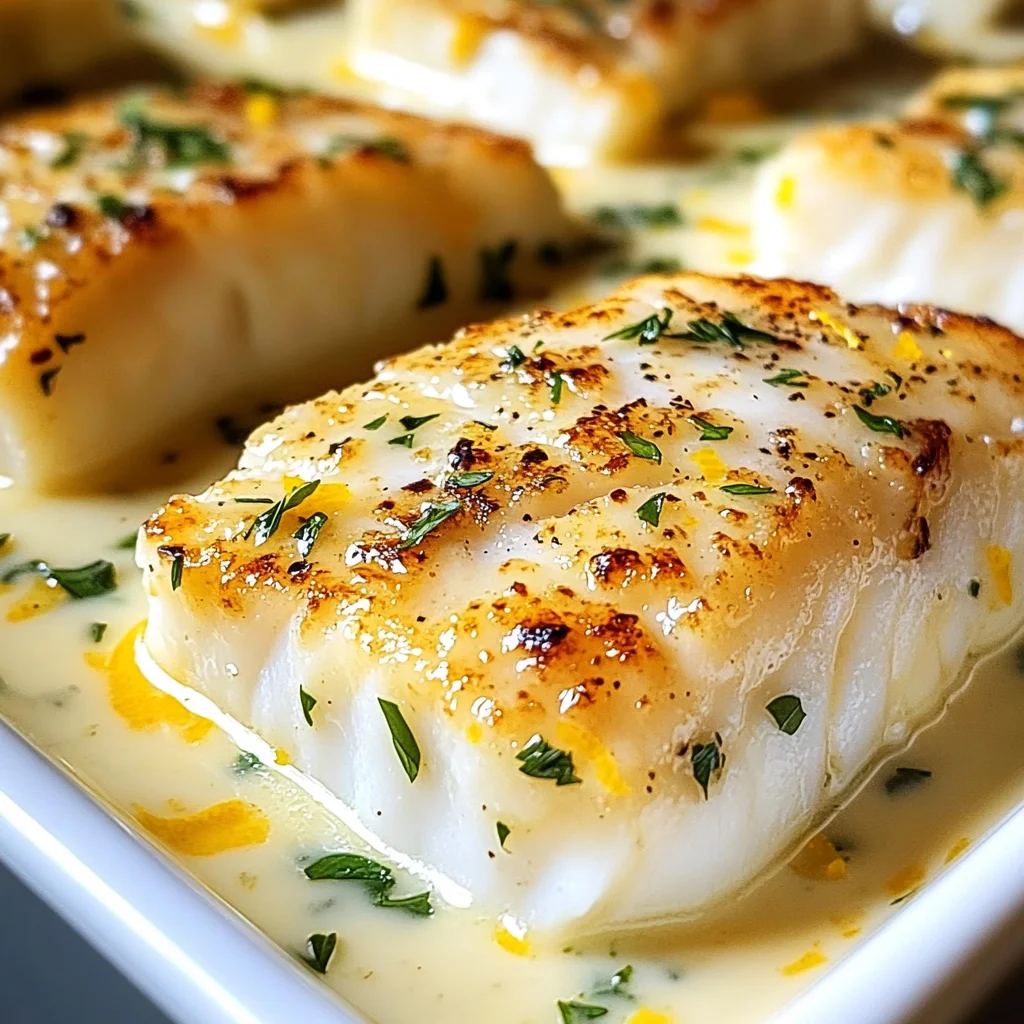 Coconut Lemon Cream Baked Cod